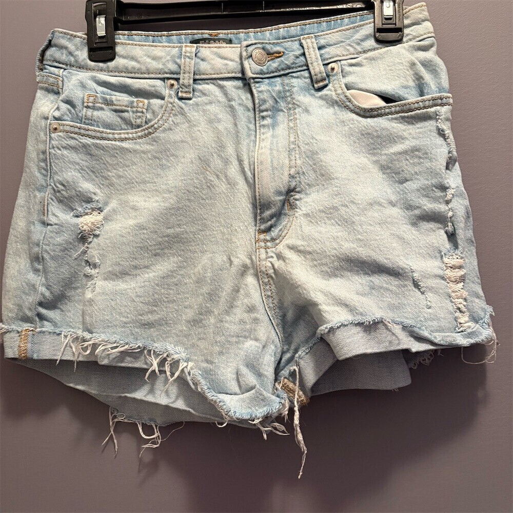3/$15 Wild Fable Denim Shorts Womens Size 6 Light Wash Blue High Rise Distressed